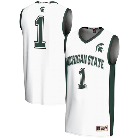 #1 Michigan State Spartans GameDay Greats Lightweight Basketball Jersey - White | Stitched College Jersey TJS74572