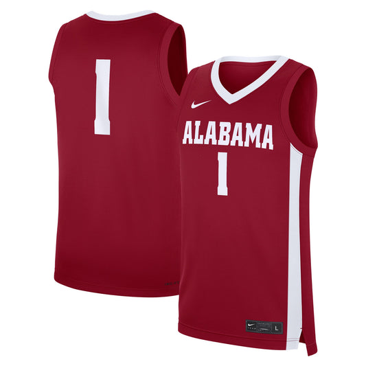 #1 Alabama Crimson Tide Road Replica Jersey - Crimson | Stitched College Jersey TJS74532