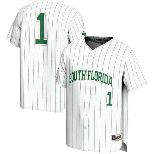 #1 South Florida Bulls GameDay Greats Lightweight Baseball Fashion Jersey - White | Stitched College Jersey TJS74340