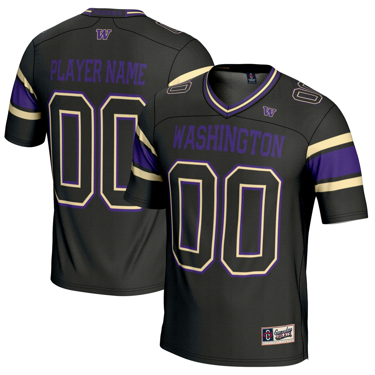 Washington Huskies GameDay Greats Pick-A-Player Football Jersey - Black | Stitched College Jersey TJS74410