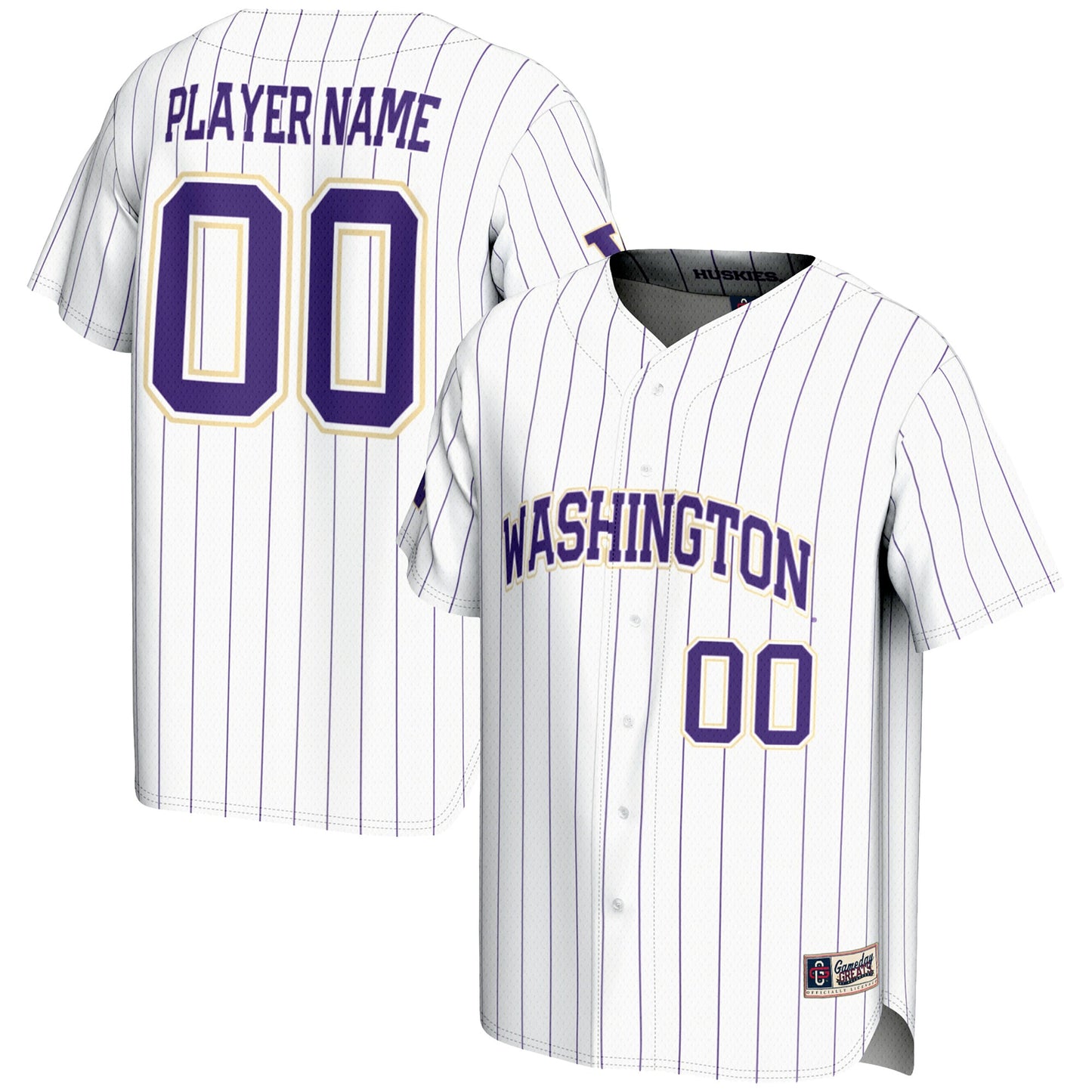 Washington Huskies GameDay Greats Pick-A-Player Lightweight Baseball Jersey - White | Stitched College Jersey TJS74341