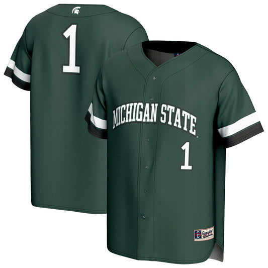 #1 Michigan State Spartans GameDay Greats Unisex Lightweight Collegiate Baseball Fashion Jersey - Green | Stitched College Jersey TJS74392