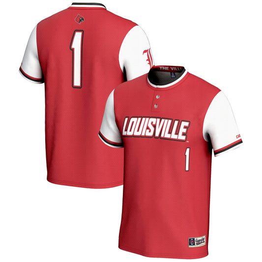 #1 Louisville Cardinals GameDay Greats Unisex Lightweight Softball Jersey - Red | Stitched College Jersey TJS74390