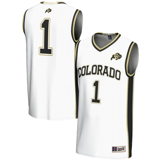 #1 Colorado Buffaloes GameDay Greats Replica Lightweight Basketball Jersey - White | Stitched College Jersey TJS74558