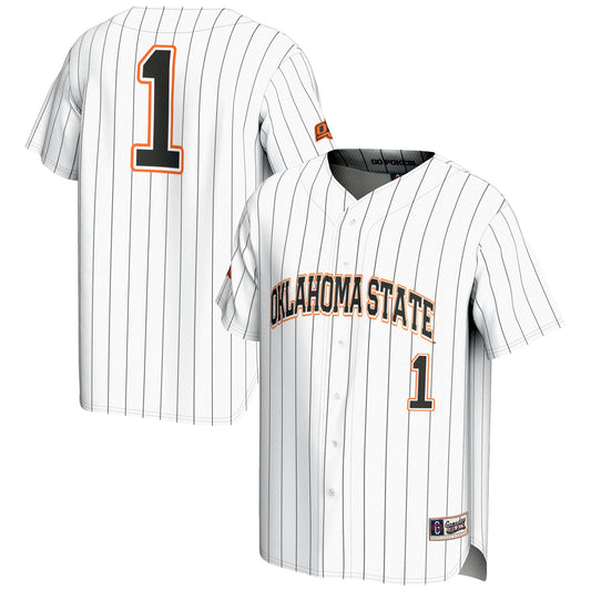 #1 Oklahoma State Cowboys GameDay Greats Lightweight Baseball Fashion Jersey - White | Stitched College Jersey TJS74562