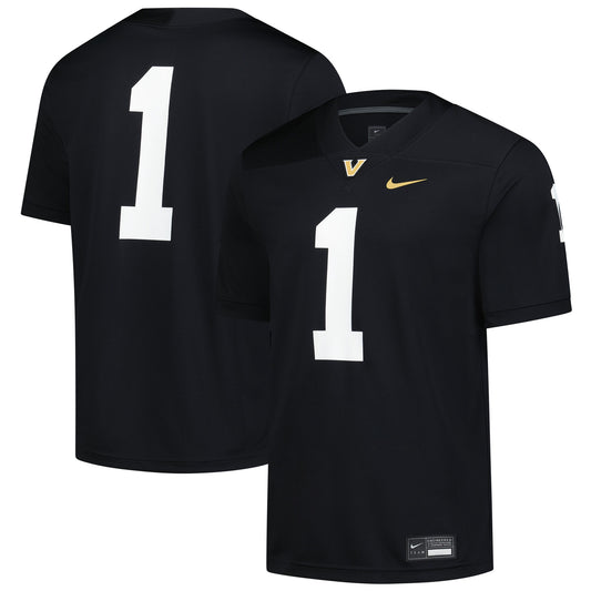 #1 Vanderbilt Commodores Game Football Jersey - Black | Stitched College Jersey TJS74481