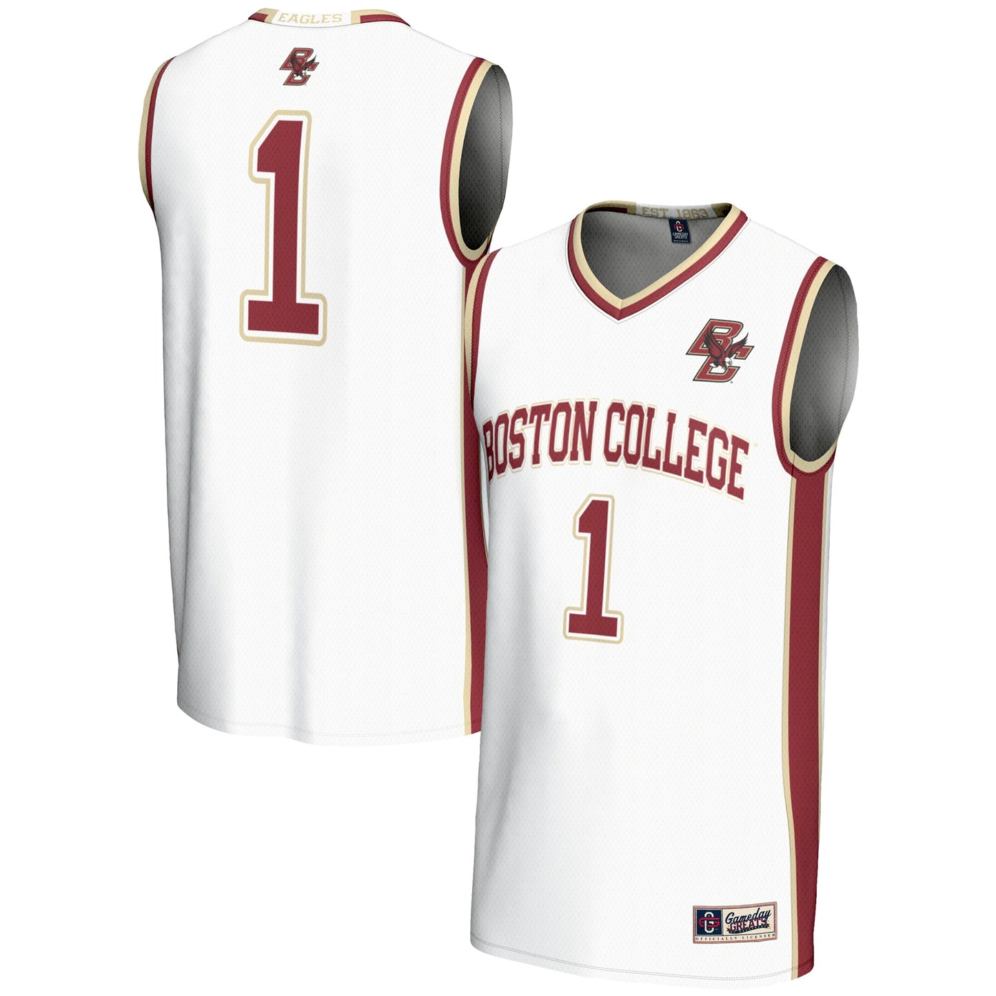 #1 Boston College Eagles GameDay Greats Unisex Lightweight Basketball Jersey - White | Stitched College Jersey TJS74605