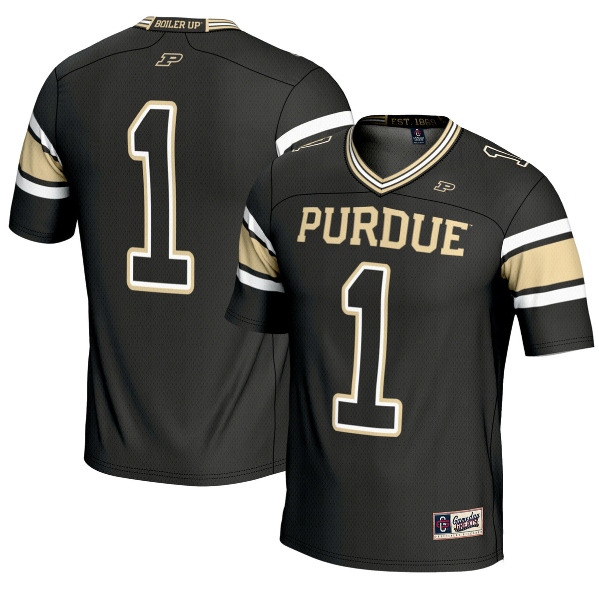 #1 Purdue Boilermakers GameDay Greats Endzone Football Jersey - Black | Stitched College Jersey TJS74522
