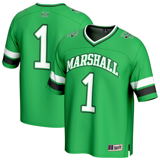 #1 Marshall Thundering Herd GameDay Greats Lightweight Collegiate Football Fashion Jersey - Kelly Green | Stitched College Jersey TJS74493