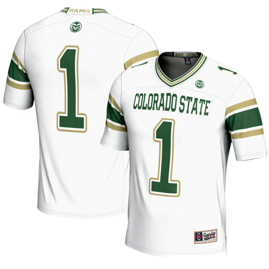#1 Colorado State Rams GameDay Greats Endzone Football Jersey - White | Stitched College Jersey TJS74621