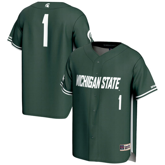 #1 Michigan State Spartans GameDay Greats Lightweight Baseball Jersey - Green | Stitched College Jersey TJS74603