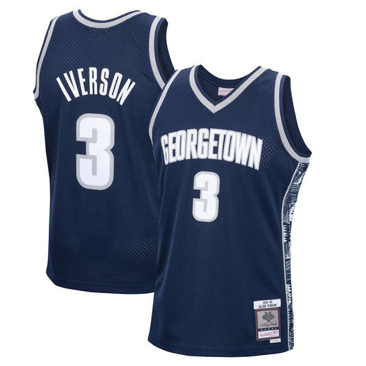 Allen Iverson Georgetown Hoyas M & N 1995/96 Swingman Replica Jersey - Navy | Stitched College Jersey TJS74408