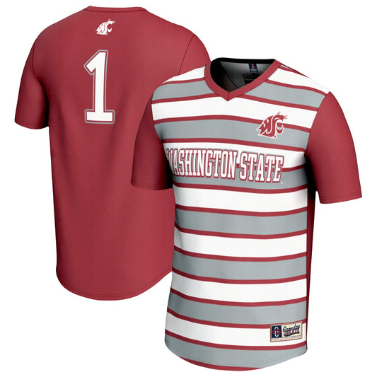 #1 Washington State Cougars GameDay Greats Unisex Lightweight Soccer Fashion Jersey - Crimson | Stitched College Jersey TJS74359