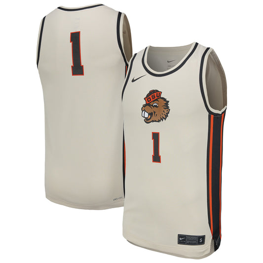 Oregon State Beavers Replica Basketball Jersey - Natural | Stitched College Jersey TJS74377