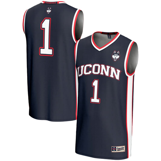 #1 UConn Huskies GameDay Greats Lightweight Basketball Jersey - Navy | Stitched College Jersey TJS74502