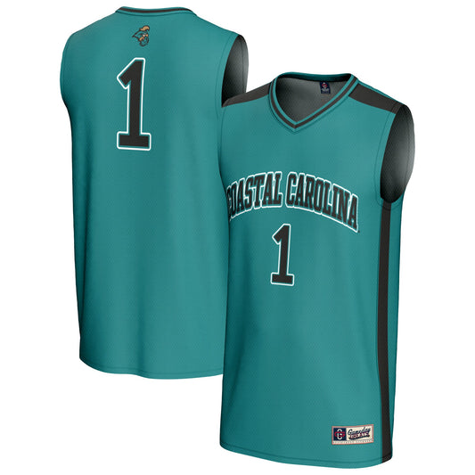 #1 Coastal Carolina Chanticleers GameDay Greats Unisex Lightweight Basketball Fashion Jersey - Teal | Stitched College Jersey TJS74711