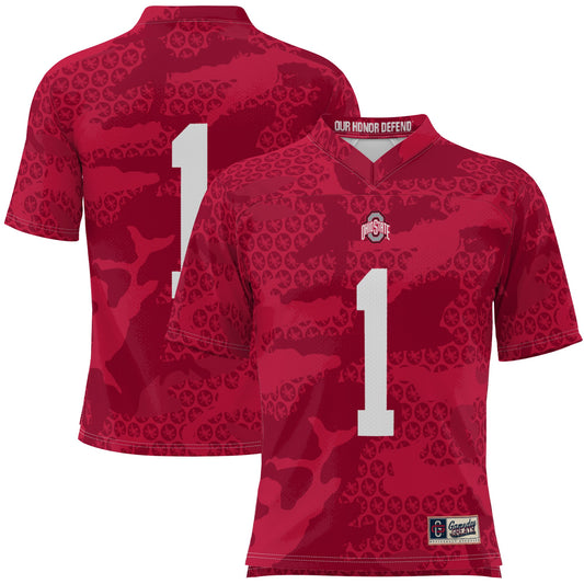 #1 Ohio State Buckeyes GameDay Greats Camo Football Jersey - Scarlet | Stitched College Jersey TJS74812