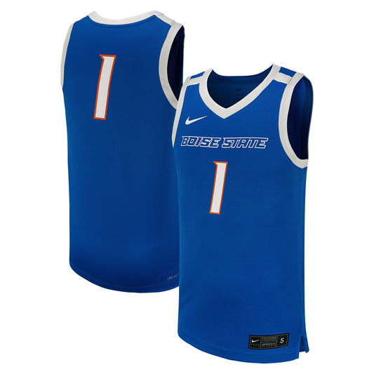 #1 Boise State Broncos Replica Basketball Jersey - Royal | Stitched College Jersey TJS74691