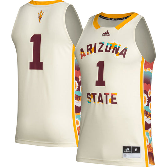 #1 Arizona State Sun Devils Honoring Black Excellence Basketball Jersey - Khaki | Stitched College Jersey TJS74866