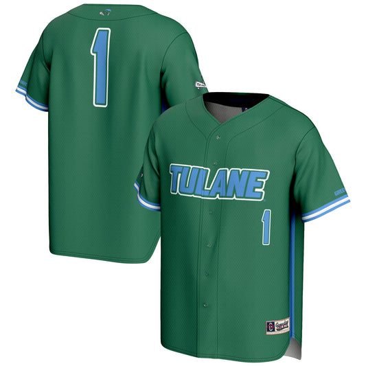 #1 Tulane Green Wave GameDay Greats Lightweight Baseball Jersey - Green | Stitched College Jersey TJS74647