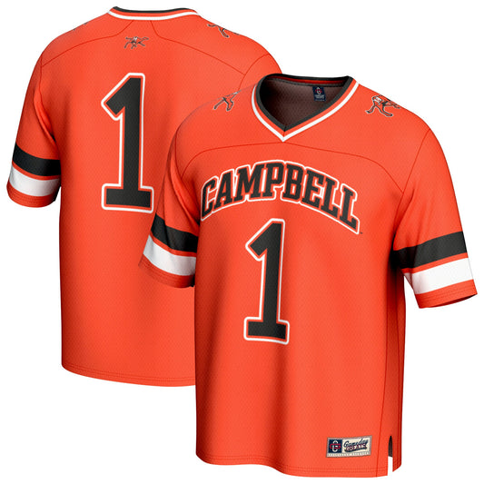 #1 Campbell Fighting Camels GameDay Greats Lightweight Collegiate Football Fashion Jersey - Orange | Stitched College Jersey TJS75021