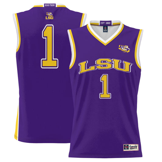 #1 LSU Tigers GameDay Greats Lightweight Basketball Jersey - Purple | Stitched College Jersey TJS74696