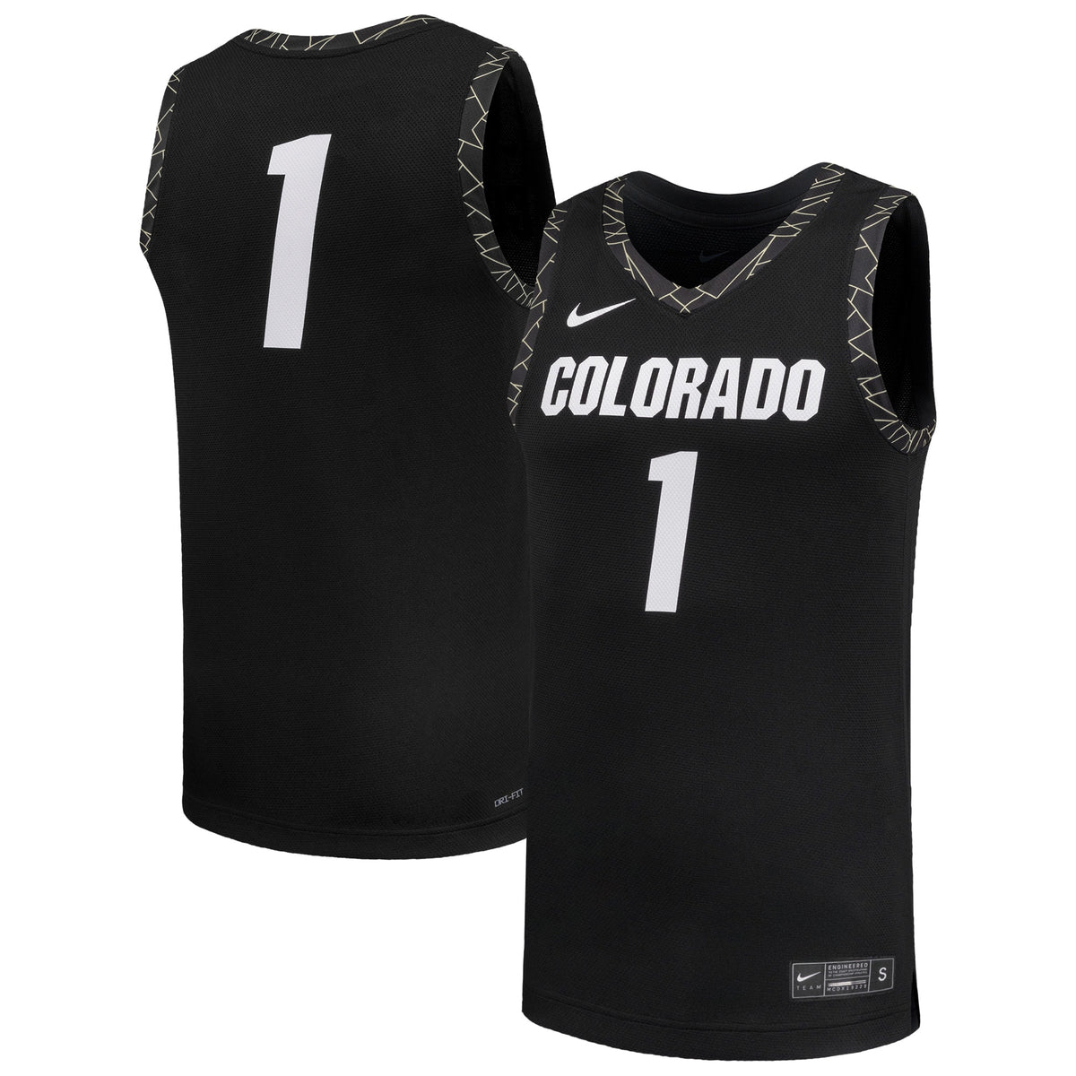 #1 Colorado Buffaloes Replica Basketball Jersey - Black | Stitched College Jersey TJS74913