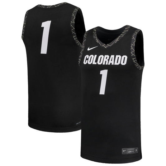 #1 Colorado Buffaloes Replica Basketball Jersey - Black | Stitched College Jersey TJS74913