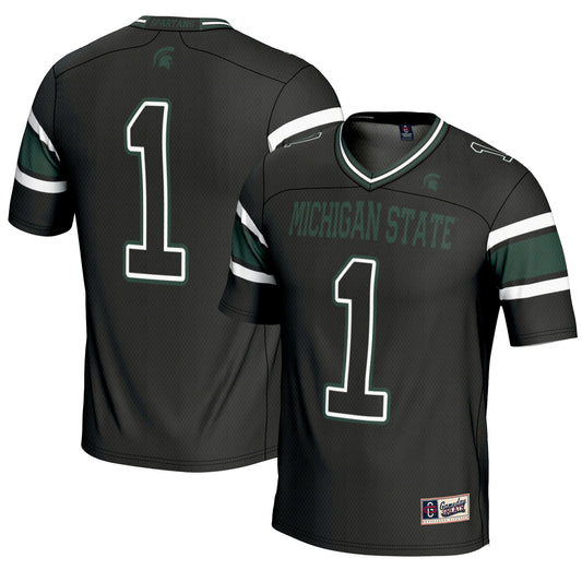 #1 Michigan State Spartans GameDay Greats Endzone Football Jersey - Black | Stitched College Jersey TJS74808