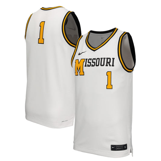Missouri Tigers Retro Replica Basketball Jersey - White | Stitched College Jersey TJS74831