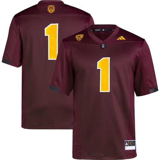 #1 Arizona State Sun Devils Premier Football Jersey - Maroon | Stitched College Jersey TJS74809