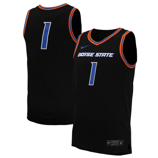 #1 Boise State Broncos Replica Basketball Jersey - Black | Stitched College Jersey TJS75008