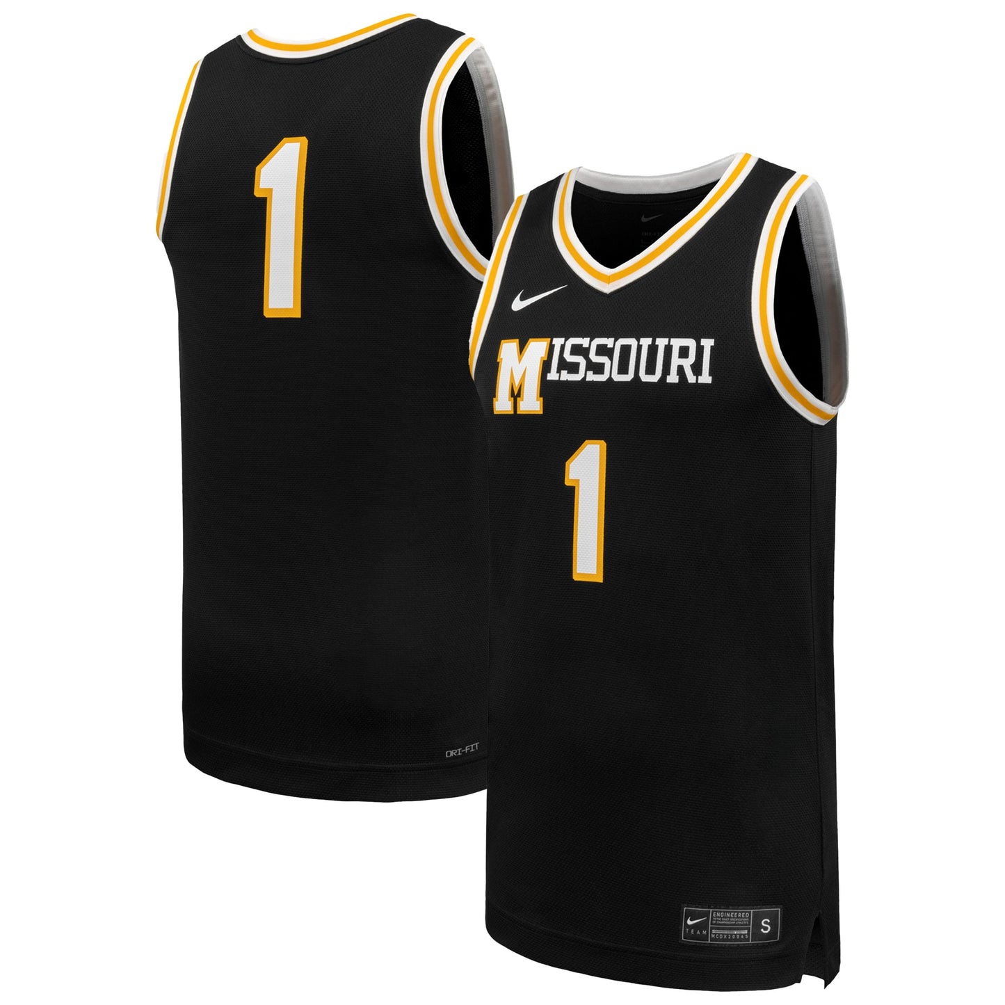 #1 Missouri Tigers Replica Basketball Jersey - Black | Stitched College Jersey TJS74737