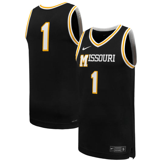 #1 Missouri Tigers Replica Basketball Jersey - Black | Stitched College Jersey TJS74737