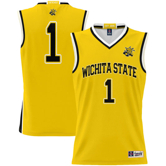 Wichita State Shockers GameDay Greats Unisex #1 Basketball Jersey - Yellow | Stitched College Jersey TJS74951