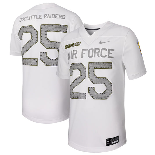 #25 Air Force Falcons Untouchable Football Replica Jersey - White | Stitched College Jersey TJS74645