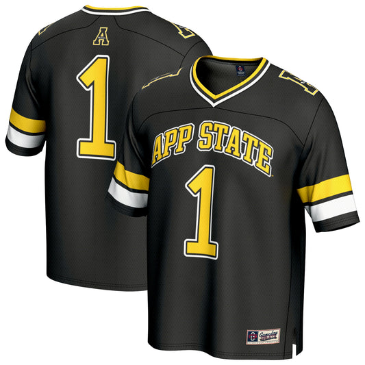 #1 Appalachian State Mountaineers GameDay Greats Unisex Lightweight Collegiate Football Fashion Jersey - Black | Stitched College Jersey TJS74939