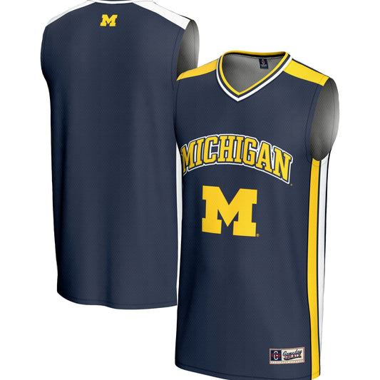 Michigan Wolverines GameDay Greats Spirit Basketball Jersey - Navy | Stitched College Jersey TJS74677