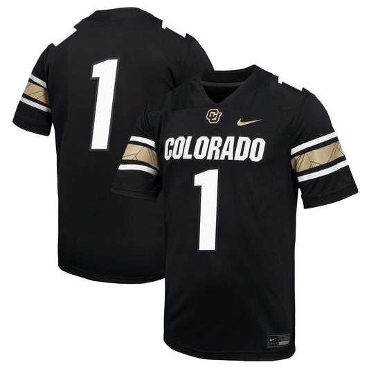 #1 Colorado Buffaloes Throwback Game Jersey - Black | Stitched College Jersey TJS74768