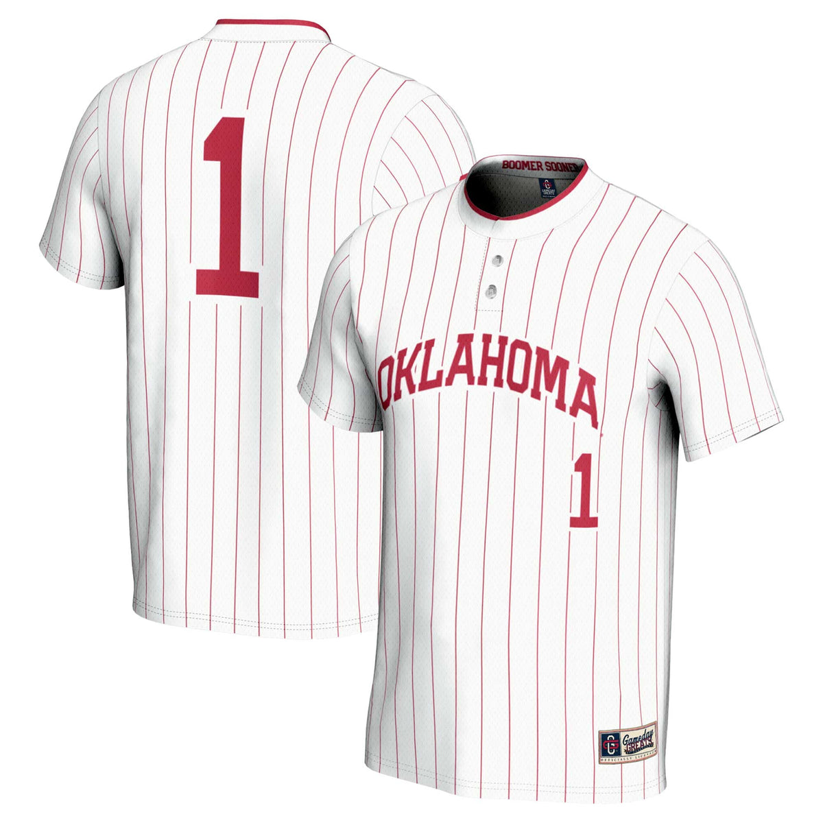 #1 Oklahoma Sooners GameDay Greats Unisex Lightweight Softball Jersey - White | Stitched College Jersey TJS74698