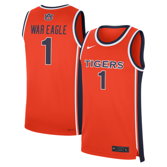Auburn Tigers #1 Alternate War Eagle Replica Basketball Jersey - Orange | Stitched College Jersey TJS74819