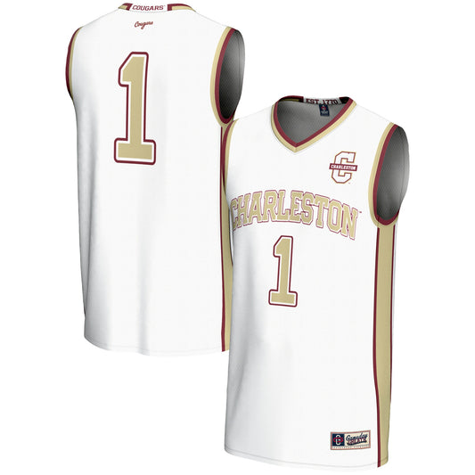 Charleston Cougars GameDay Greats Unisex #1 Basketball Jersey - White | Stitched College Jersey TJS74969