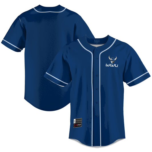 Western Washington Vikings GameDay Greats Lightweight Baseball Jersey - Blue | Stitched College Jersey TJS74769