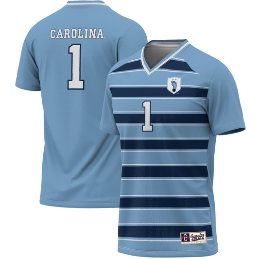 #1 North Carolina Tar Heels GameDay Greats Lightweight Soccer Fashion Jersey - Carolina Blue/Navy | Stitched College Jersey TJS74783