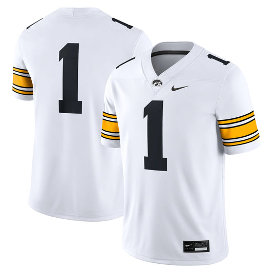#1 Iowa Hawkeyes Game Jersey - White | Stitched College Jersey TJS74717