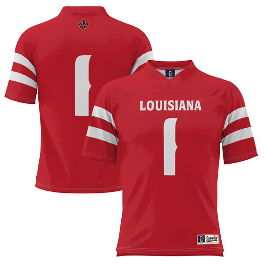 #1 Louisiana Ragin' Cajuns GameDay Greats Football Jersey - Red | Stitched College Jersey TJS74872