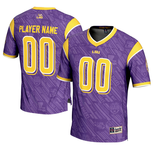 LSU Tigers GameDay Greats Highlight Print Pick-A-Player Football Jersey - Purple | Stitched College Jersey TJS75000