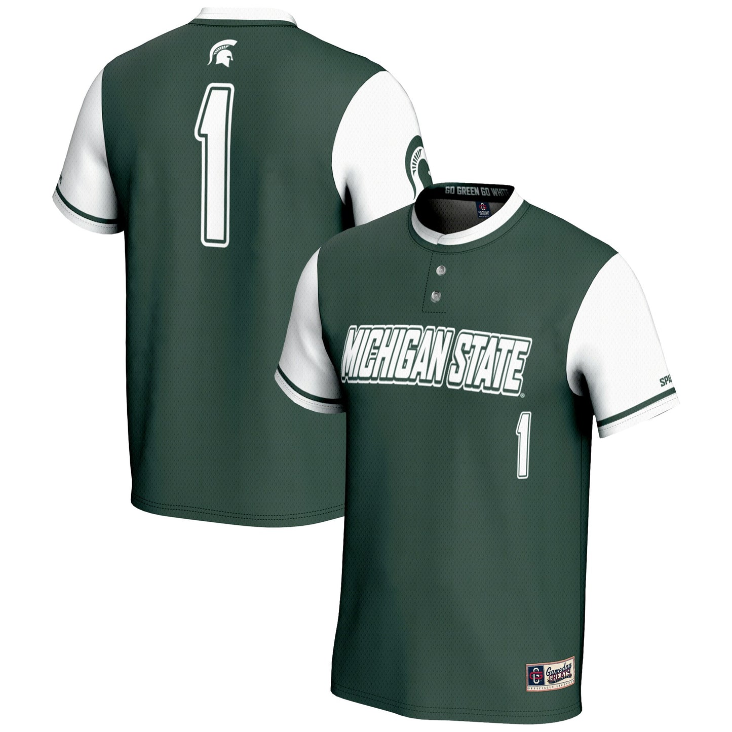 #1 Michigan State Spartans GameDay Greats Lightweight Softball Jersey - Green | Stitched College Jersey TJS74917