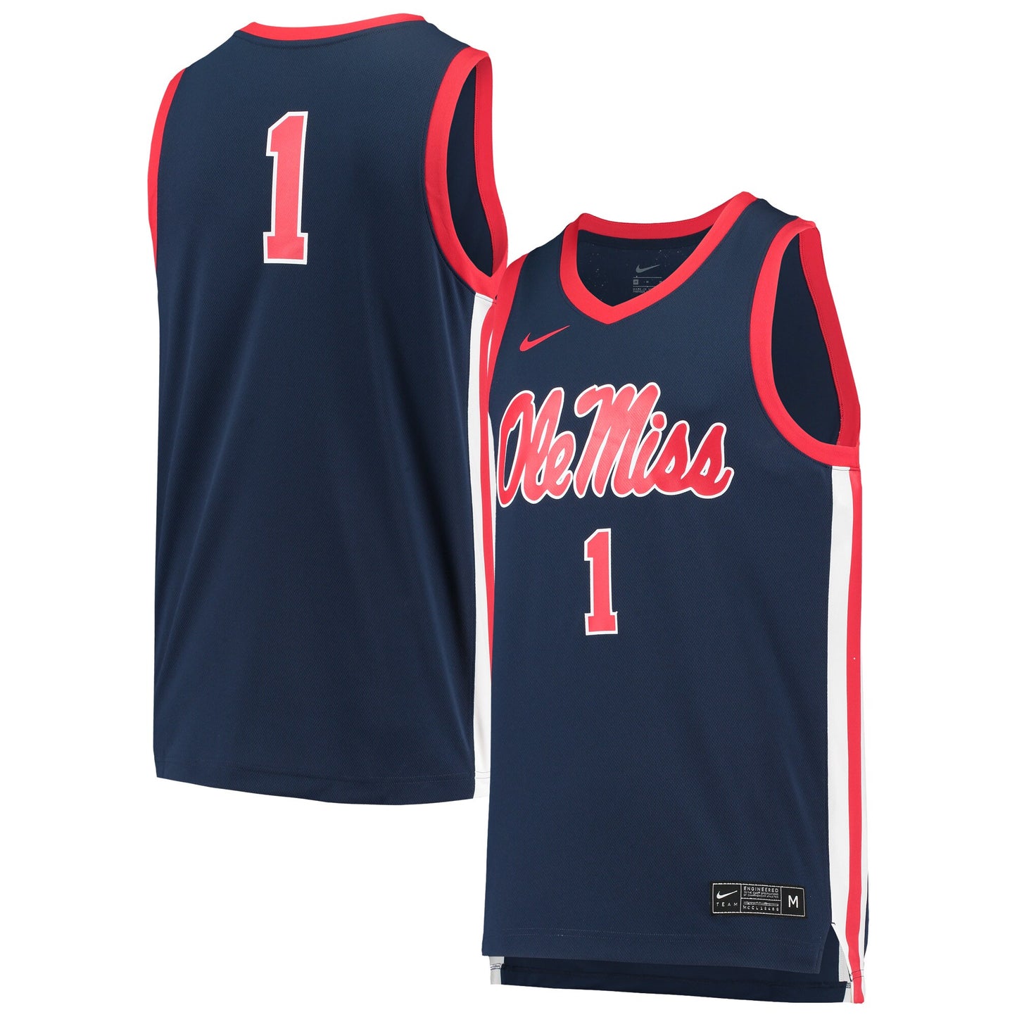 #1 Ole Miss Rebels Replica Basketball Jersey - Navy | Stitched College Jersey TJS74625