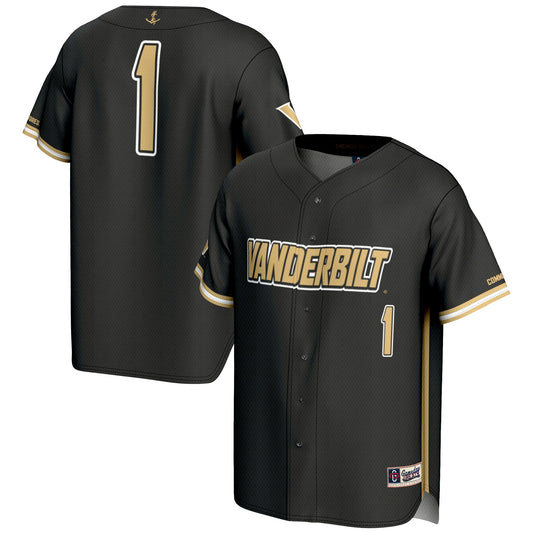 #1 Vanderbilt Commodores GameDay Greats Lightweight Baseball Jersey - Black | Stitched College Jersey TJS75104